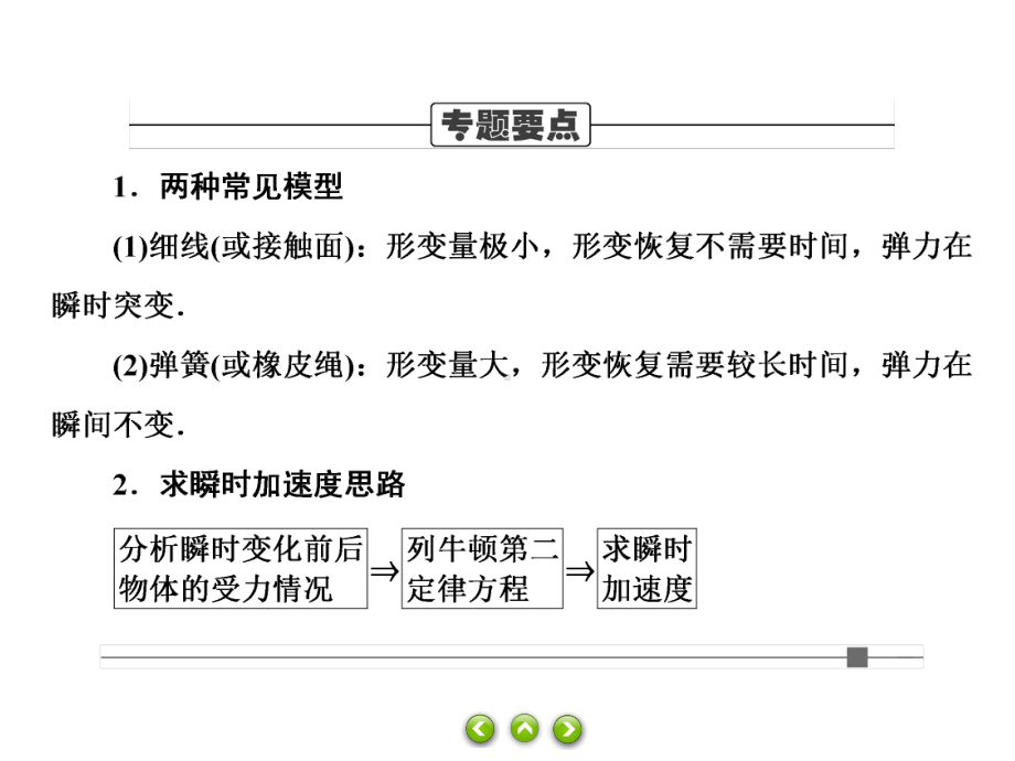 人教版必修第一册习题课件第四章专题训练8瞬时加速度问题.ppt_第2页