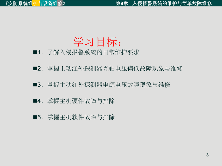 第9章-小型入侵报警系统的维护与简单故障的处理课件.ppt_第3页