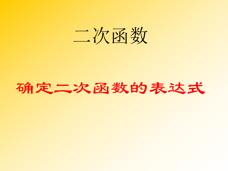 确定二次函数的表达式(经典)讲解课件.ppt_第1页