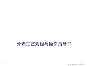 表面工艺规程与操作指导书课件.ppt