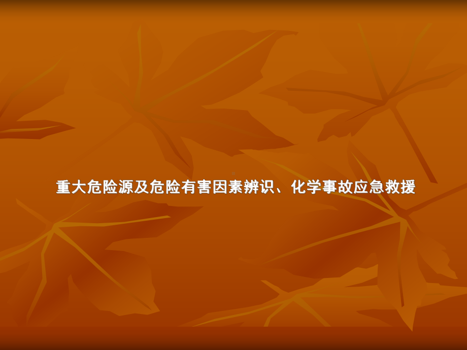 重大危险源及危险有害因素辨识、化学事故应急救援课件.ppt_第1页