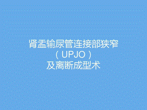 肾盂输尿管连接部狭窄(UPJO)及离断成型术课件.ppt