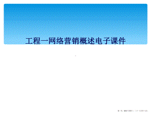 项目一网络营销概述电子课件.ppt