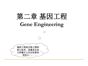 生物技术概论-基因工程知识讲稿课件.ppt