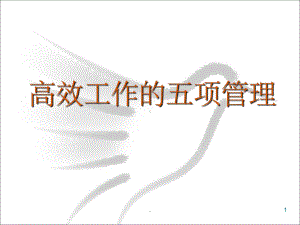 高效工作五项管理技能课件.ppt