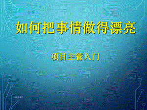 项目主管及项目经理基础入门教程课件.ppt