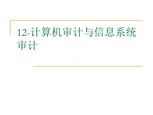 计算机审计与信息系统审计详解课件.ppt