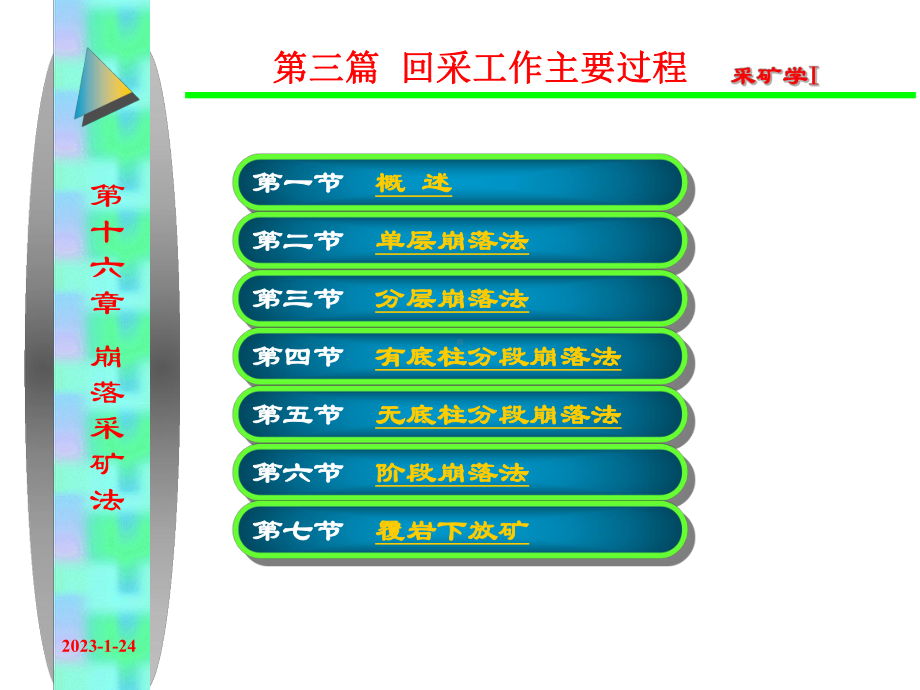 采矿学-I课件第十六章-回采工作主要过程.ppt_第1页