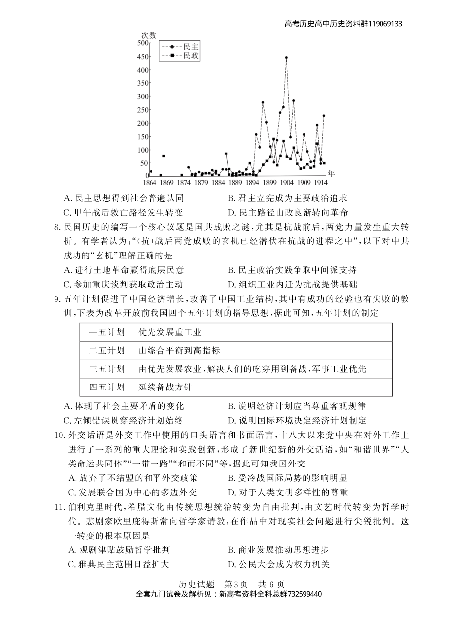 2023届高三T8联考 历史试卷.pdf_第3页