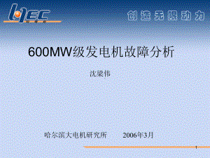 600MW发电机故障分析课件.ppt