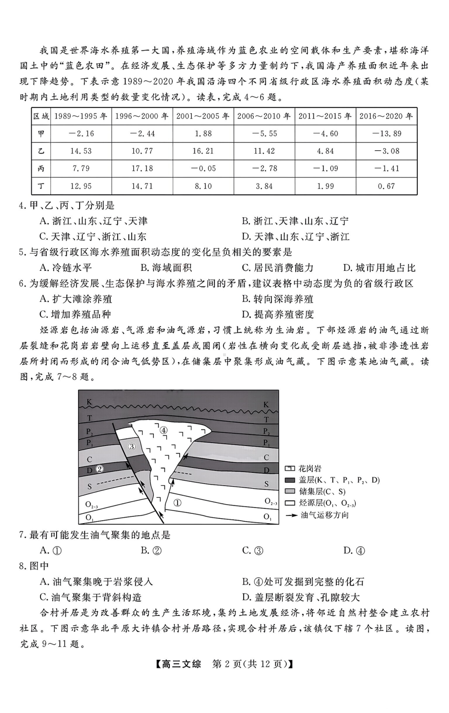 金科 2023届高三12月质量监测（新教材老高考）文综试题含答案.pdf_第2页