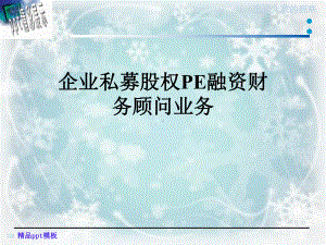 企业私募股权PE融资财务顾问业务课件.ppt