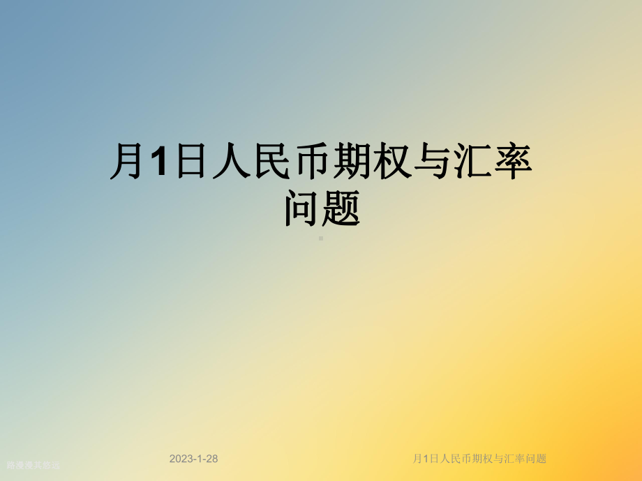 人民币期权与汇率问题课件.ppt_第1页