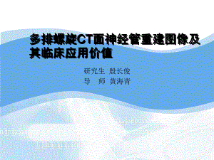 多排螺旋CT面神经管重建图像课件.ppt