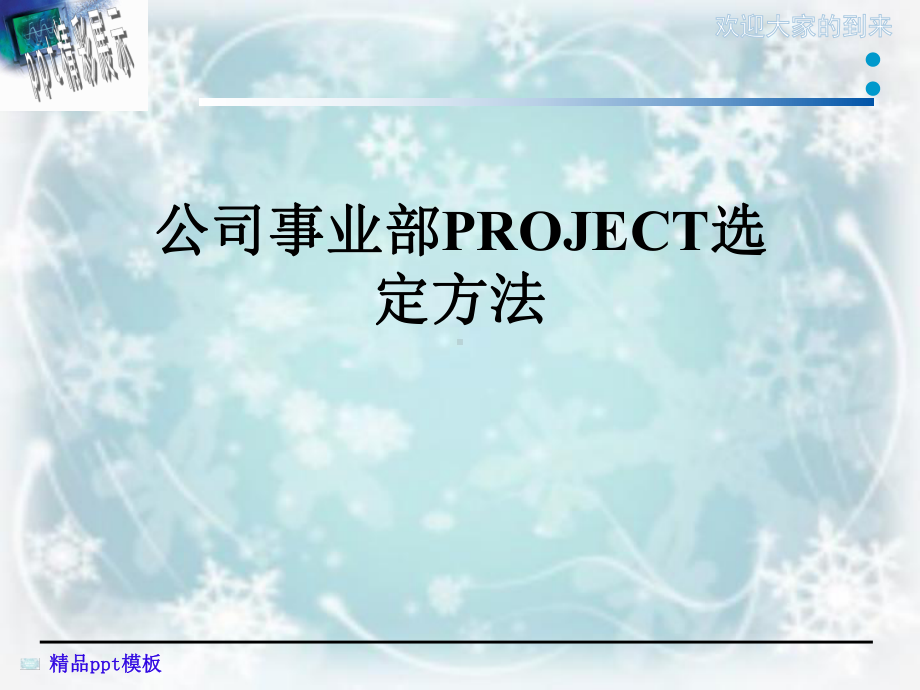 公司事业部PROJECT选定方法课件.pptx_第1页