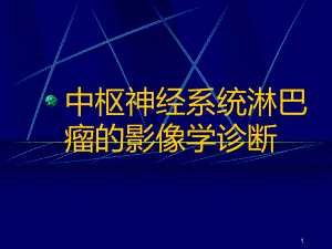 中枢神经系统淋巴瘤的影像学诊断课件.ppt