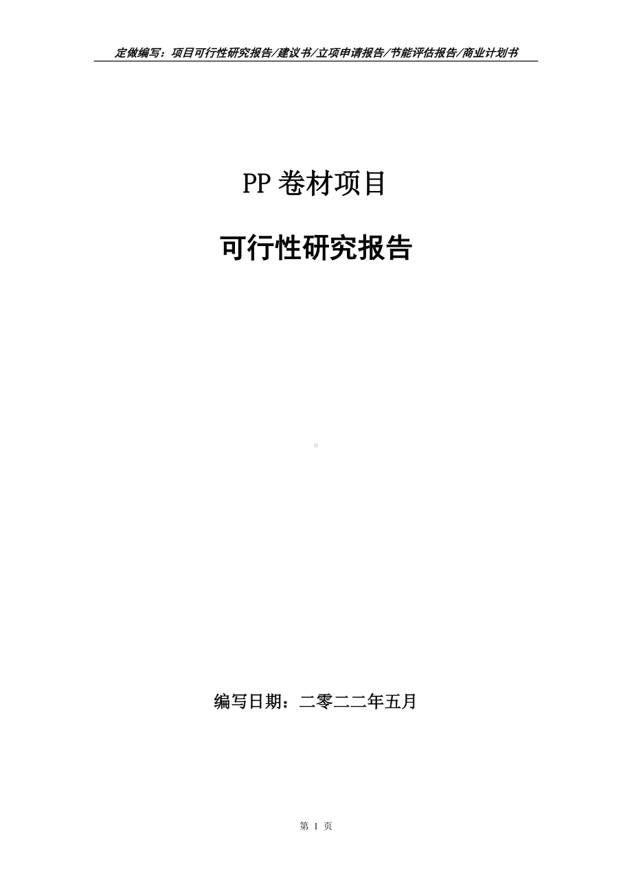 PP卷材项目可行性报告（写作模板）.doc_第1页