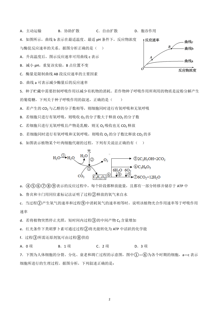 重庆市缙云教育联盟2022-2023学年高三上学期12月联考生物含答案.docx_第2页