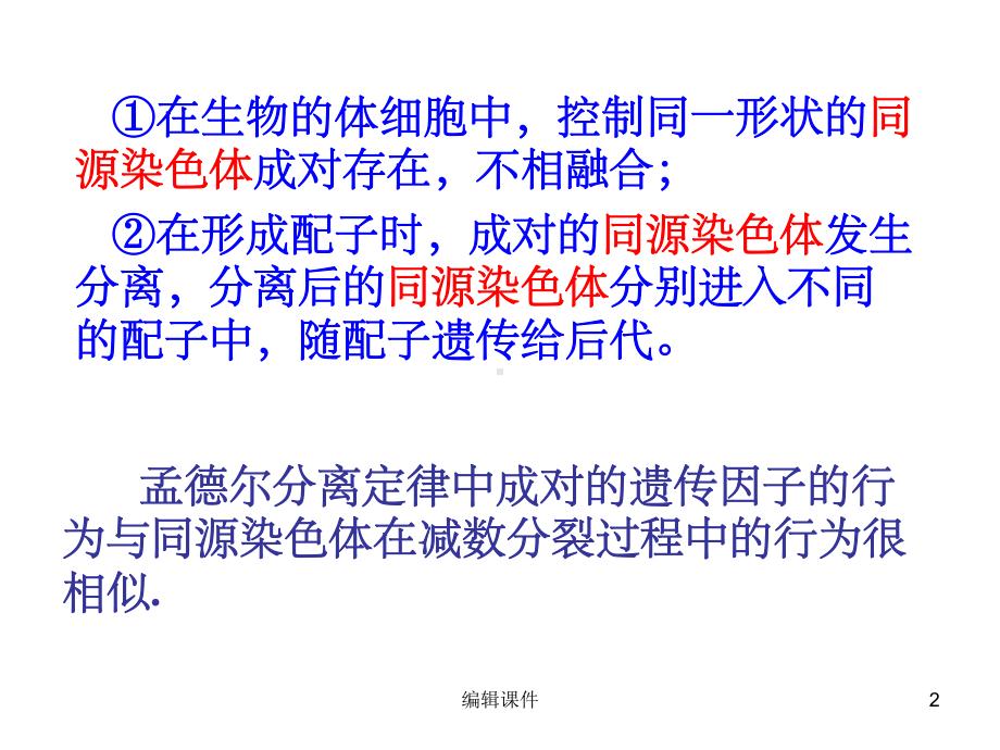 人教版教学课件减数分裂基因和染色体的关系.ppt_第2页