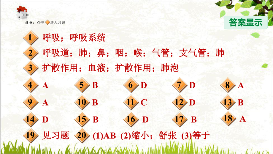 人体呼吸系统的结构和气体交换浙教版八级科学下册习题课件.ppt_第2页