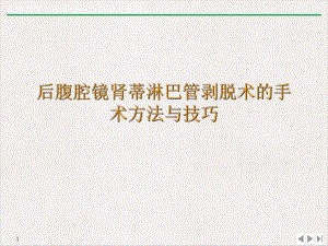 后腹腔镜肾蒂淋巴管剥脱术的手术方法与技巧标准课件.ppt