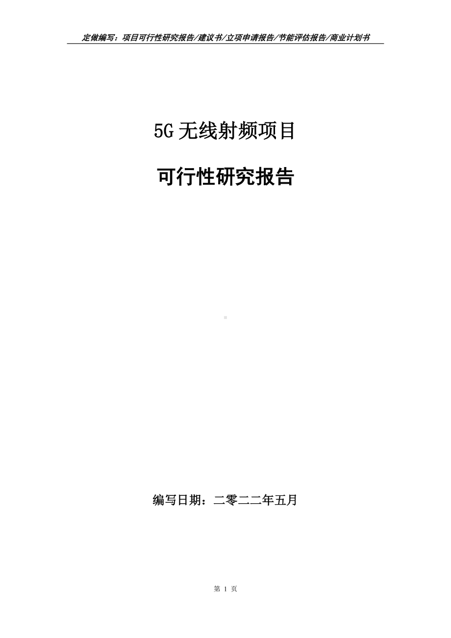 5G无线射频项目可行性报告（写作模板）.doc_第1页