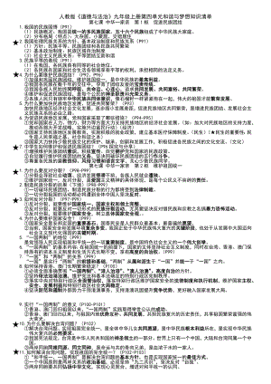 （部）统编版九年级上册《道德与法治》知识清单（第四单元）.docx