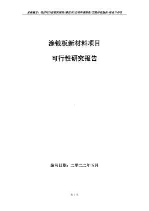 涂镀板新材料项目可行性报告（写作模板）.doc