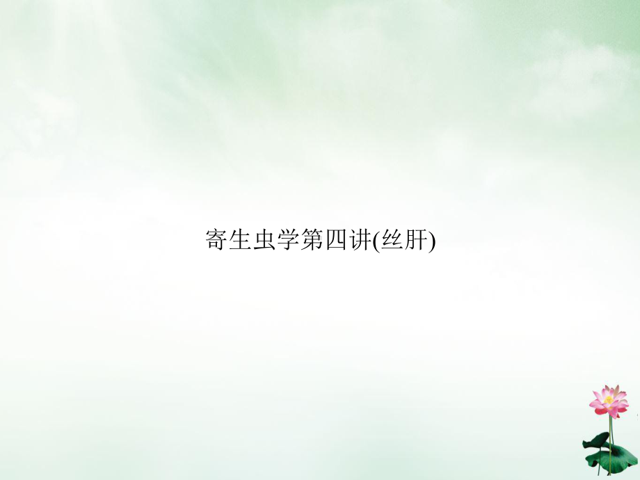 寄生虫学第四讲(丝肝)优质授课课件.ppt_第1页