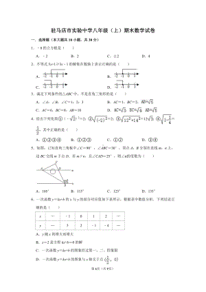 河南省驻马店市实验中学2021-2022学年八年级上学期数学期末试卷.pdf