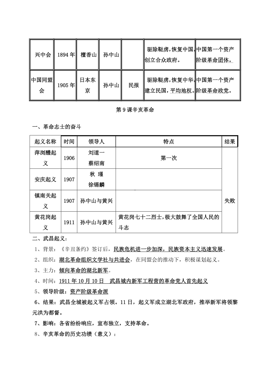 （部）统编版八年级上册《历史》第三单元资产阶级民主革命与中华民国的建立知识点.docx_第2页