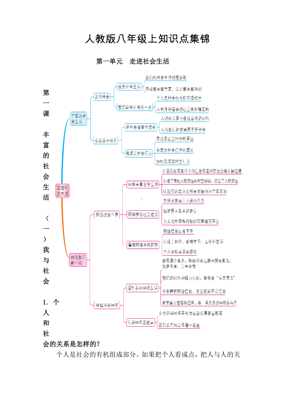 （部）统编版八年级上册《道德与法治》知识点.docx_第1页