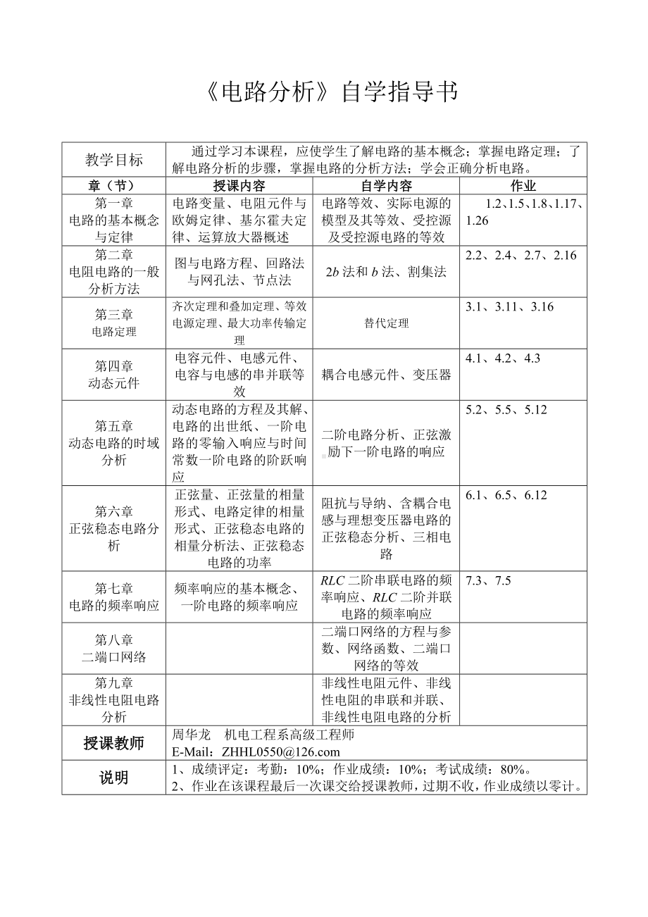 《电路分析》自学指导书参考模板范本.doc_第1页