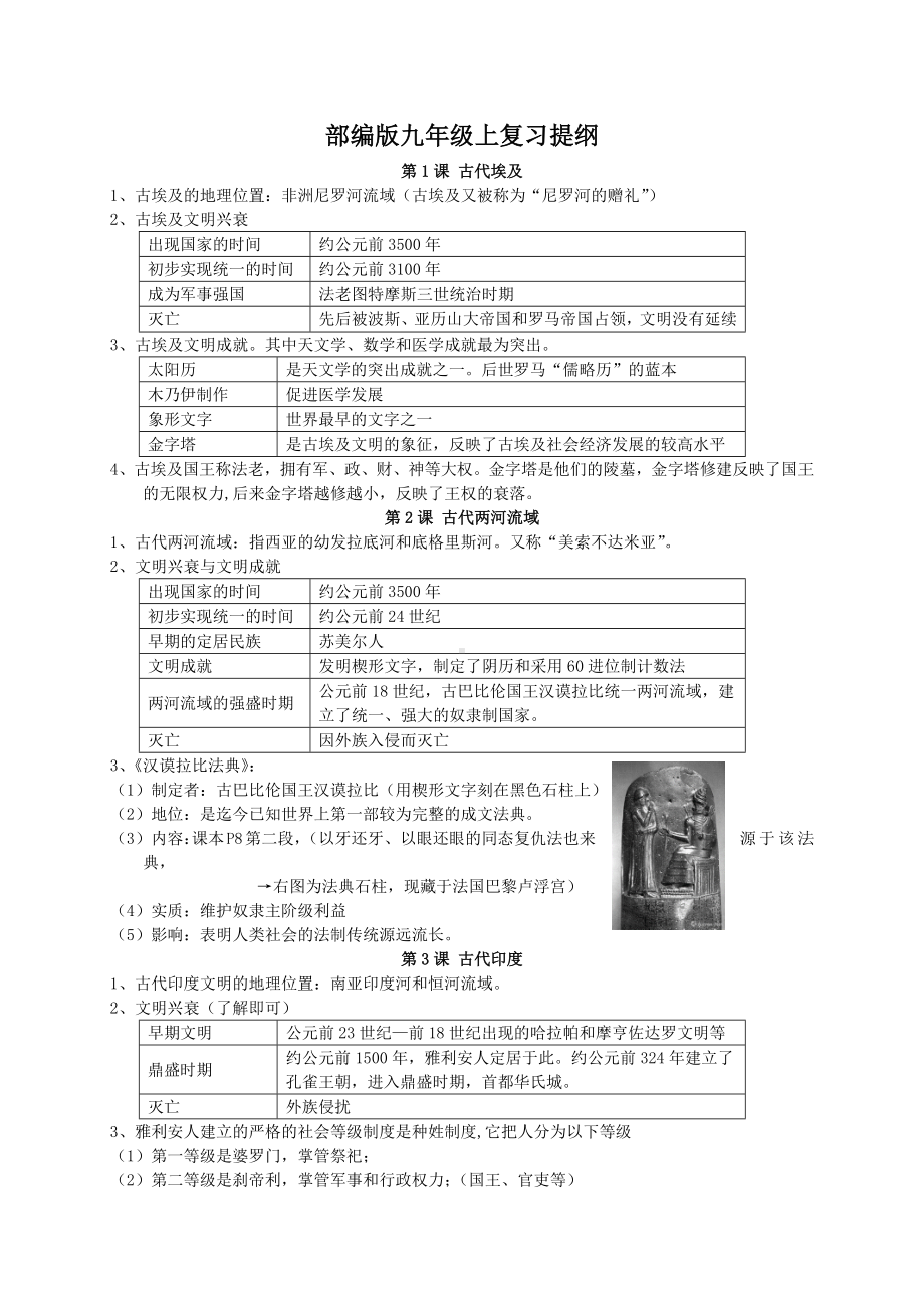 （部）统编版九年级上册《历史》复习提纲 (5).docx_第1页