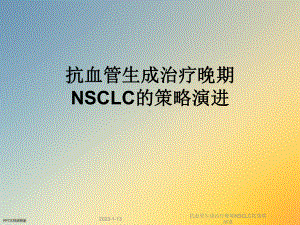 抗血管生成治疗晚期NSCLC的策略演进课件.ppt