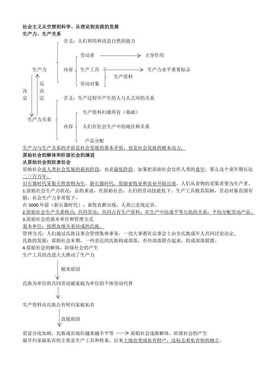 （部）统编版《高中政治》必修第一册中国特色社会主义复习提纲(2).docx_第1页