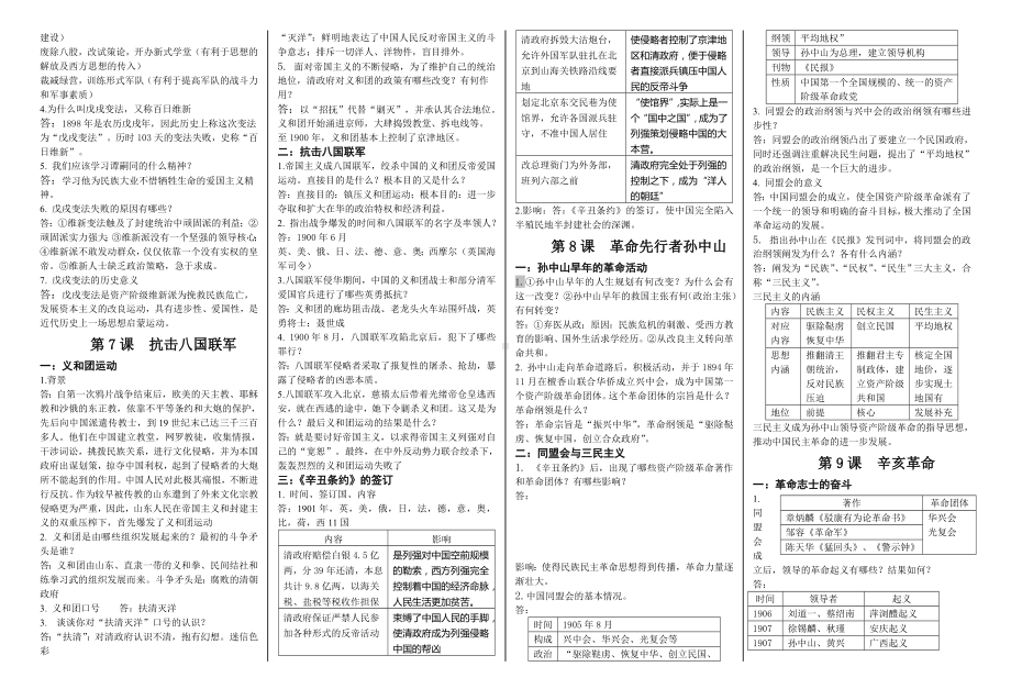 （部）统编版八年级上册《历史》知识点提纲.doc_第3页