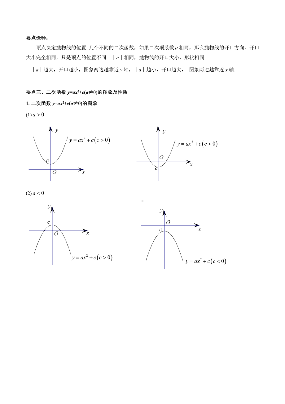 2022新人教版九年级上册《数学》 二次函数全章（基础）全章专题复习讲义无答案.doc_第3页