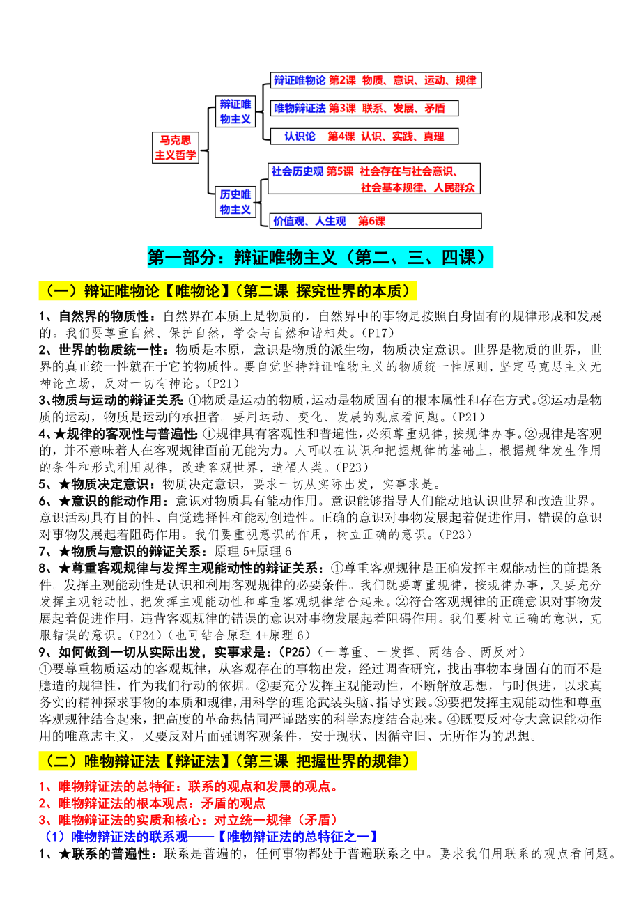 （部）统编版《高中政治》必修第四册哲学知识点汇总哲学与文化.docx_第1页