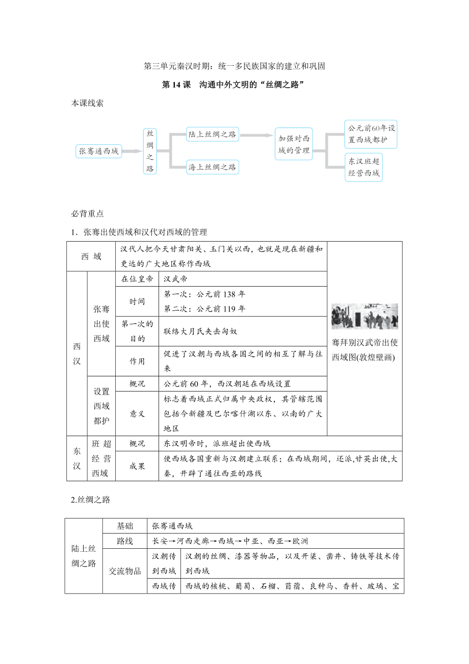 第14课　沟通中外文明的“丝绸之路”-（部）统编版七年级上册《历史》.docx_第1页