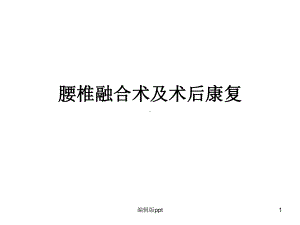 成人腰椎融合术课件.ppt