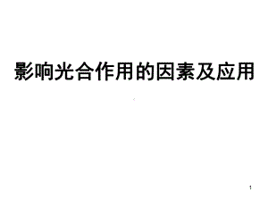 影响光合作用的因素及应用(一轮非常好)(课堂)课件.ppt