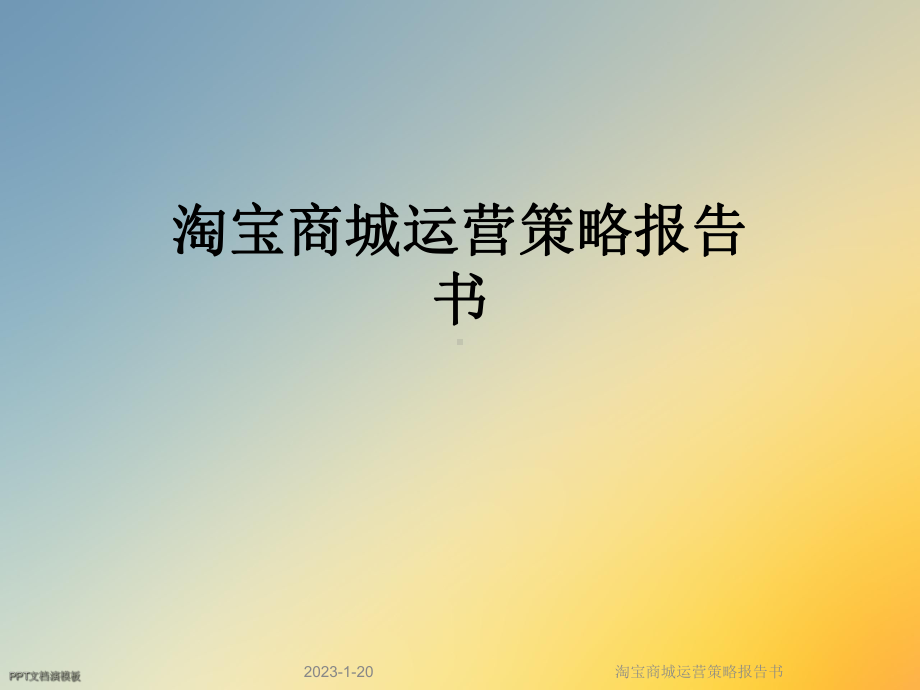 淘宝商城运营策略报告书课件.ppt_第1页