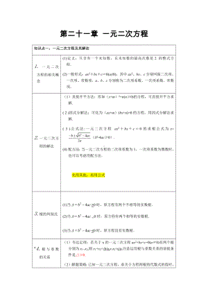 2022新人教版九年级上册《数学》知识点整理.docx