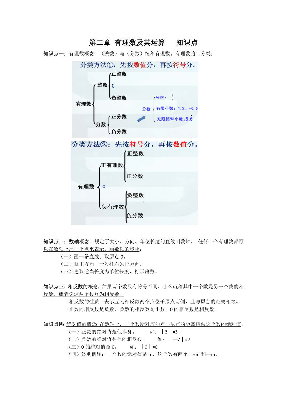 2022新北师大版七年级上册《数学》第二章 有理数及其运算 知识点总结.doc_第1页