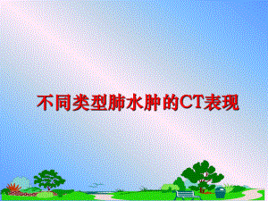 最新不同类型肺水肿的CT表现课件.ppt