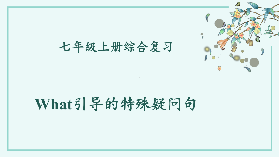 人教版七年级上册《英语》期末复习—What引导的特殊疑问句ppt课件.pptx_第1页