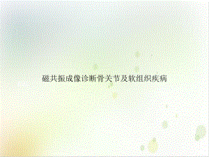 磁共振成像诊断骨关节及软组织疾病课件.ppt