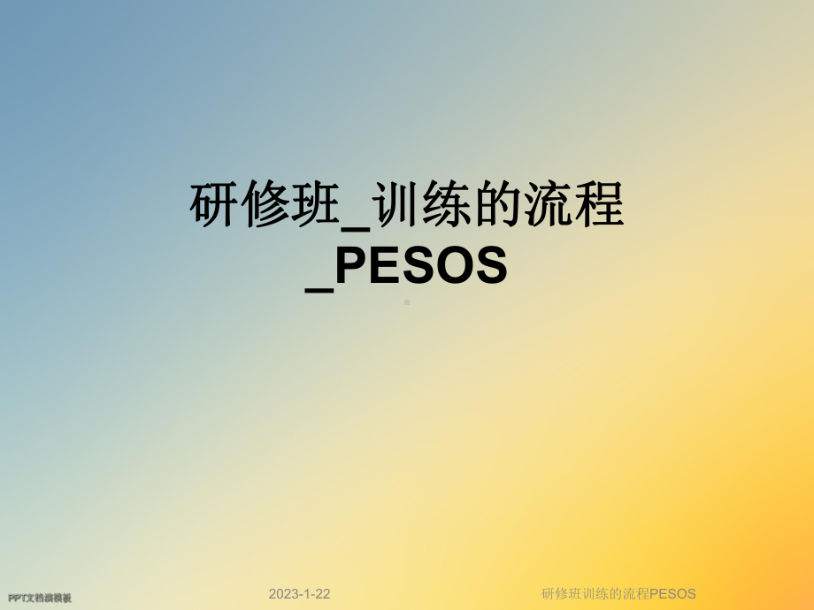 研修班训练的流程PESOS课件.ppt_第1页