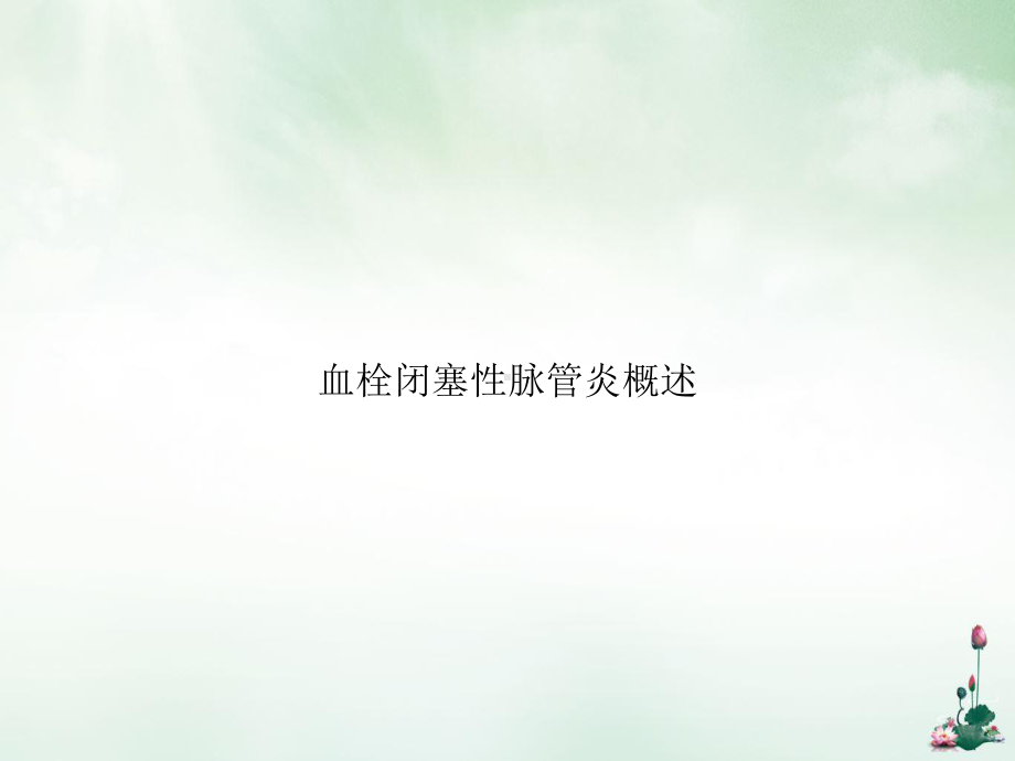 血栓闭塞性脉管炎概述课件.ppt_第1页